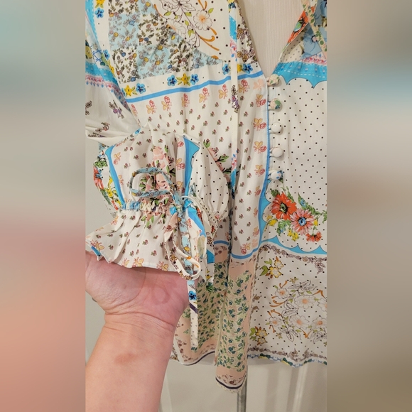 Nwt! Hunter Bell Anthropologie Rory Patchwork Blouse. Sz. Xl - Picture 5 of 9